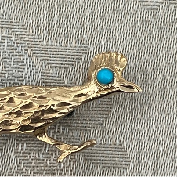 Brooch Vintage Art Nouveau Intricate Running Birds - Picture 2 of 5